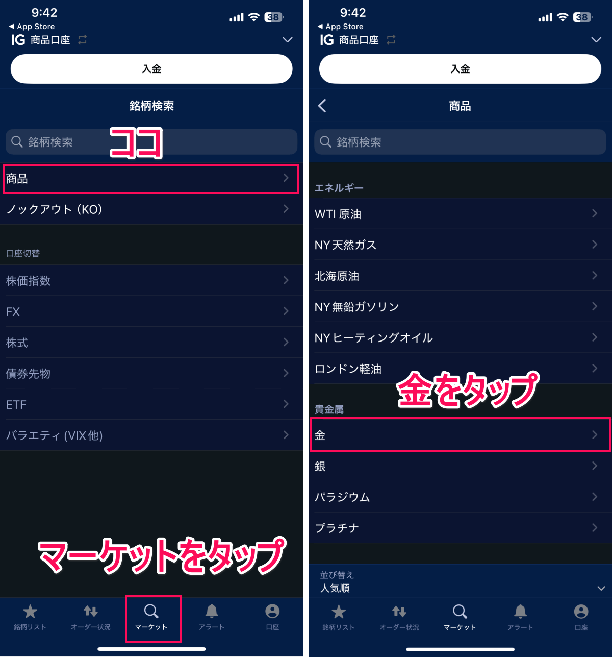IG証券でゴールドを取引する方法