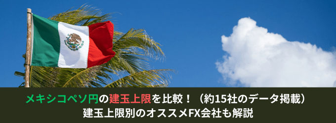 メキシコペソ円の建玉上限を比較!