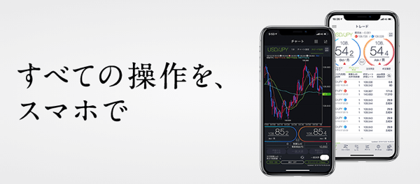 FX業者のスマホアプリはいずれも高機能