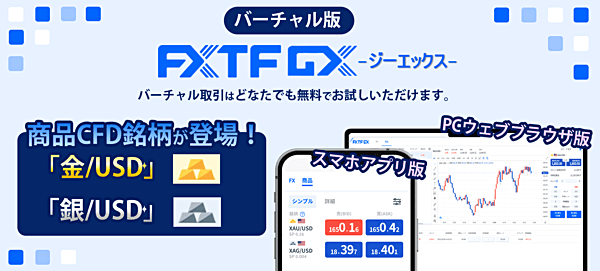 FXTF GXバーチャル口座に商品CFD銘柄追加！