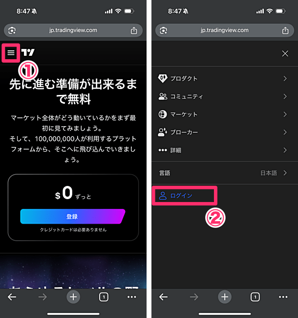 ログイン状態での公式サイトアクセスを推奨