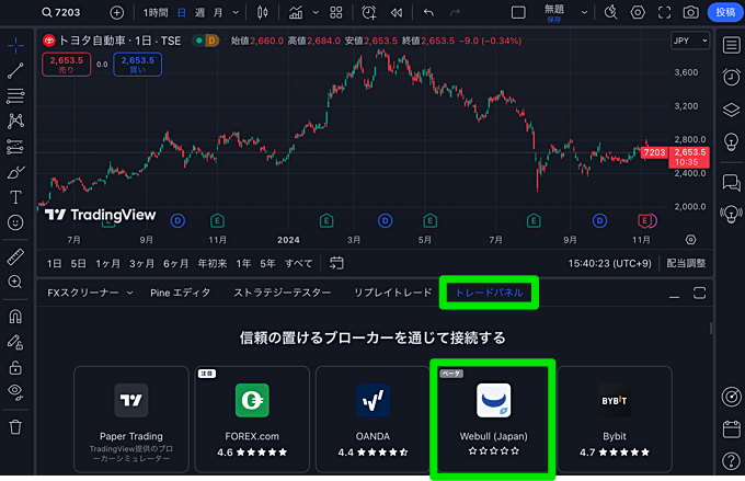 TradingViewで日本株を取引する方法は？