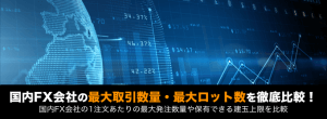 国内FX会社の最大取引数量（最大ロット・建玉上限）比較！